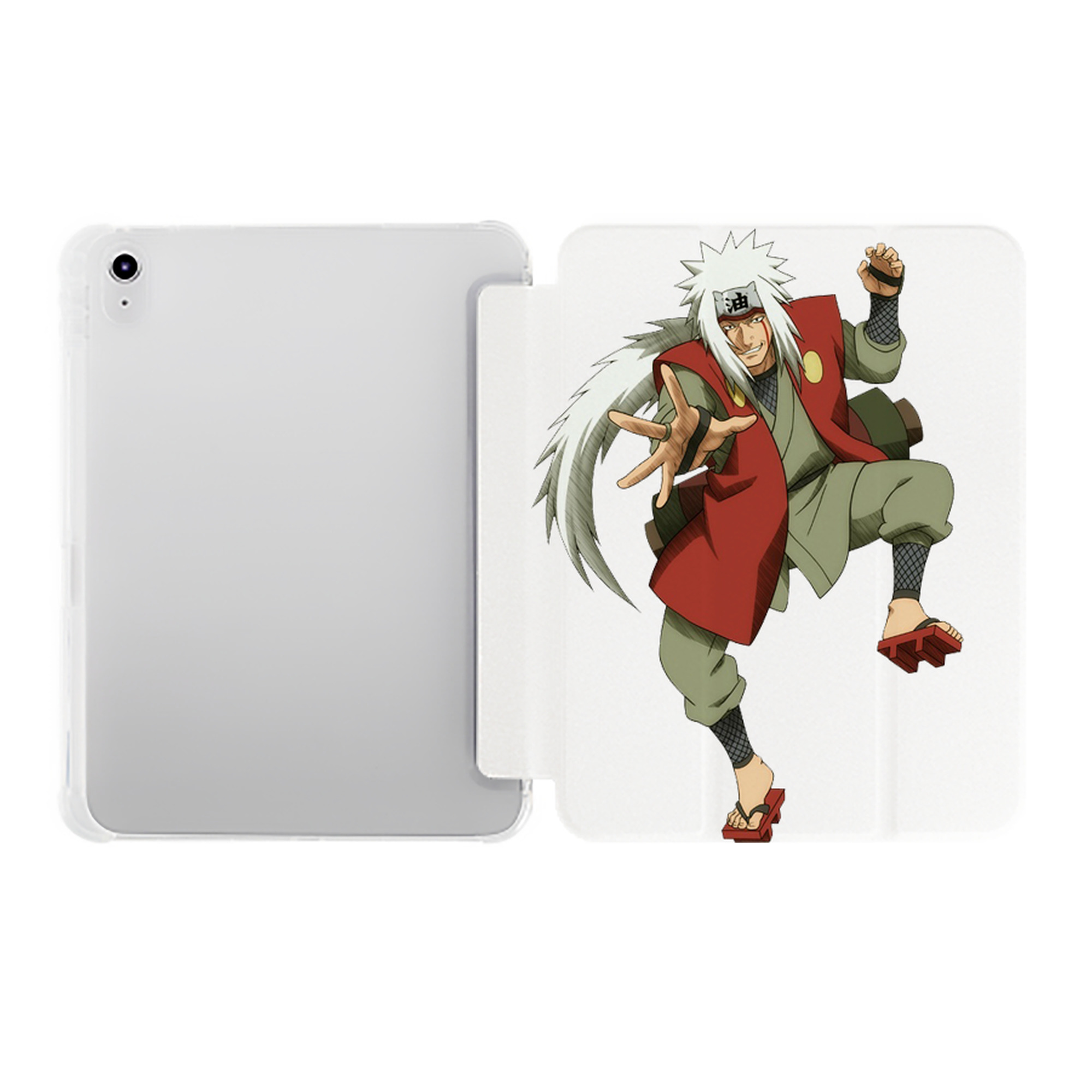 （画像用） NARUTO -ナルト- 自来也（じらいや） Jiraiya IPad ケース ペン収納付き 三つ折りスタンド PUレザー×シリコン 対応機種9.5/10.5/10.9インチ